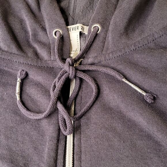 Forever 21 gray hooded sweatshirt sz small - Picture 11 of 13